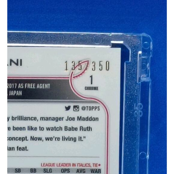 Shohei Ohtani #1 Topps Chrome Pink Speckled Foil 2022 #ed 135/350 - Picture 9 of 10